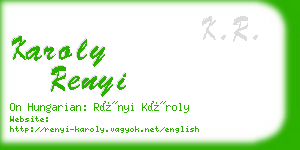 karoly renyi business card